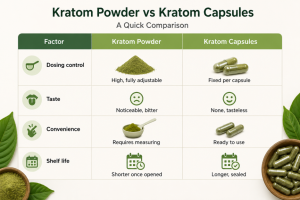 Kratom Powder vs Capsules Comparison